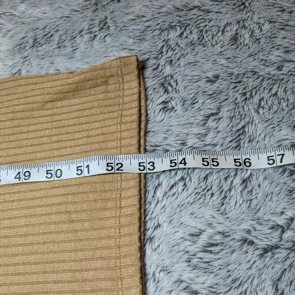 Reformation Tan Brown Dress Maje Ribbed Knit Midi Sleeveless Medium - Picture 9 of 9